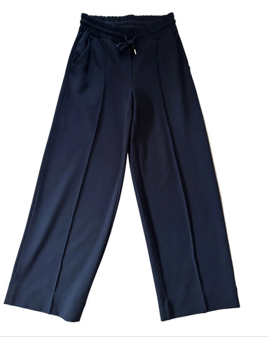 REISS SIENNA NAVY BLUE WIDE LEG JOGGERS SIZE XS