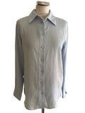BRAND NEW REISS 100% LINEN CAPRI LIGHT BLUE LONG SLEEVED SHIRT SIZE 8