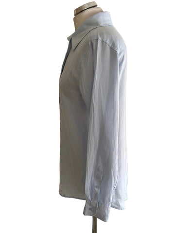 BRAND NEW REISS 100% LINEN CAPRI LIGHT BLUE LONG SLEEVED SHIRT SIZE 8
