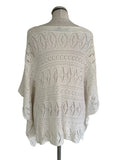 RALPH LAUREN POLO 100% COTTON WHITE CROCHET PONCHO/JUMPER SIZE M