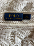 RALPH LAUREN POLO 100% COTTON WHITE CROCHET PONCHO/JUMPER SIZE M