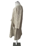 MASAI LINEN & COTTON CREAM & BEIGE PRINT UNLINED COAT SIZE L