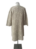 MASAI LINEN & COTTON CREAM & BEIGE PRINT UNLINED COAT SIZE L
