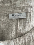 MASAI LINEN & COTTON CREAM & BEIGE PRINT UNLINED COAT SIZE L