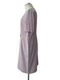 COUNTRY CASUALS SILK BODICE LILAC BOW TRIM SHORT SLEEVE PENCIL DRESS  SIZE 18