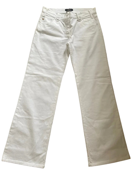 MAX MARA WEEKEND WHITE DENIM BOOTCUT JEANS  SIZE 12