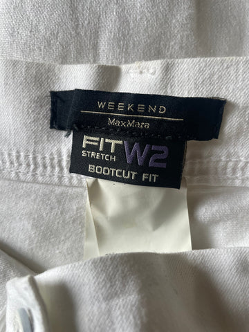 MAX MARA WEEKEND WHITE DENIM BOOTCUT JEANS  SIZE 12