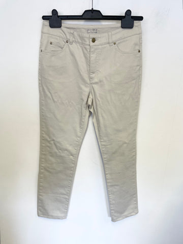 PURE COLLECTION CREAM ANKLE GRAZER JEANS SIZE 12R