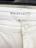 WHISTLES WHITE ANKLE GRAZER ZIP TRIM JEANS SIZE 30W