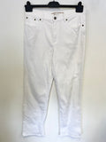 RALPH LAUREN WHITE STRAIGHT LEG JEANS SIZE 10 UK 14