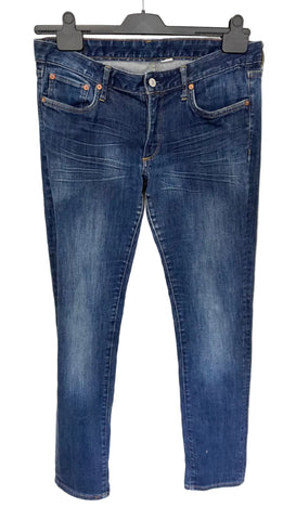EVISU HERITAGE 11 OZ BLUE DENIM SKINNY LEG JEANS SIZE 30 W