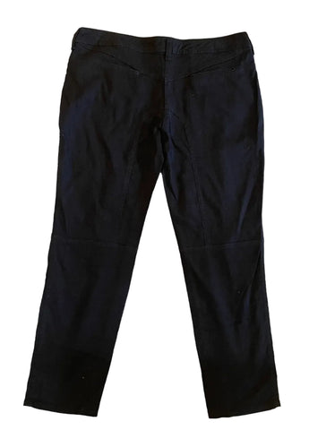 ARMANI JEANS LINEN MIX BLACK TAPERED LEG TROUSERS  SIZE 14