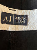 ARMANI JEANS LINEN MIX BLACK TAPERED LEG TROUSERS  SIZE 14