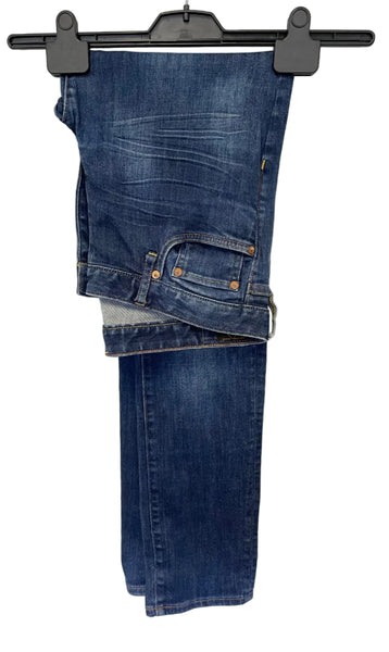EVISU HERITAGE 11 OZ BLUE DENIM SKINNY LEG JEANS SIZE 30 W