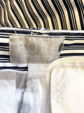 PURE COLLECTION NAVY BLUE & WHITE STRIPED CROPPED TROUSERS SIZE 12