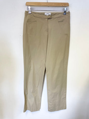 WHISTLES BEIGE STRAIGHT LEG TROUSERS  SIZE 10
