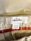 WHISTLES BEIGE STRAIGHT LEG TROUSERS  SIZE 10