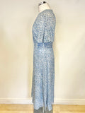 LK BENNETT ELOWEN BLUE PRINT SHORT SLEEVE FIT & FLARE MIDI DRESS SIZE 12