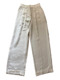 LILYSILK 100% MULBERRY SILK LILY WHITE WIDE LEG TROUSERS SIZE 4 UK 8