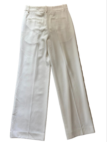 REISS TATUM WHITE CREPE WIDE LEG TROUSERS SIZE 8