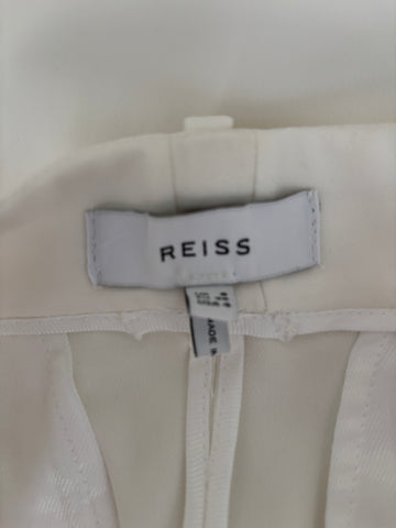 REISS TATUM WHITE CREPE WIDE LEG TROUSERS SIZE 8