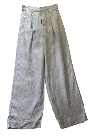 EVERLANE 100% LINEN LIGHT BLUE WIDE LEG TROUSERS SIZE 2 UK 6/8