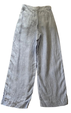 EVERLANE 100% LINEN LIGHT BLUE WIDE LEG TROUSERS SIZE 2 UK 6/8