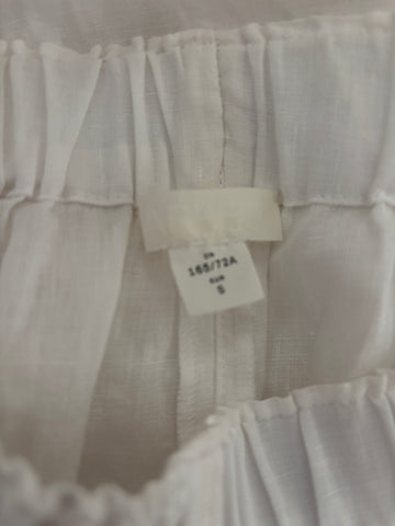 ARKET 100% LINEN WHITE WIDE LEG PALAZZO TROUSERS  SIZE S
