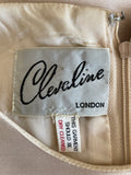 VINTAGE CLEVALINE CREAM SPECIAL OCCASION DRESS & COAT SUIT SIZE 38 UK 10