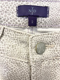 NOT YOUR DAUGHTERS JEANS CREAM & BEIGE SNAKE SKIN PRINT SLIM LEG JEANS SIZE 2 UK 6