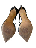 ITALIAN VINCE CAMUTO BLACK LEATHER & SUEDE STRAP ACROSS HEELS SIZE 6/39