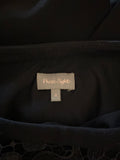 PHASE EIGHT BLACK LACE FRONT SHORT SLEEVE TOP SIZE 8