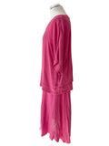 SAHARA PINK LONG MAXI SKIRT & SHORT SLEEVE TUNIC TOP SET  SIZE M/L