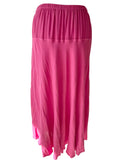 SAHARA PINK LONG MAXI SKIRT & SHORT SLEEVE TUNIC TOP SET  SIZE M/L