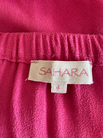 SAHARA PINK LONG MAXI SKIRT & SHORT SLEEVE TUNIC TOP SET  SIZE M/L