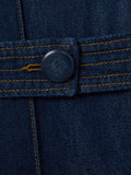 REISS LIANNA BLUE DENIM BELTED WIDE LEG JEANS SIZE 6/8 LONG