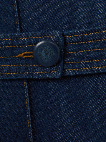 REISS LIANNA BLUE DENIM BELTED WIDE LEG JEANS SIZE 6/8 LONG