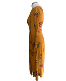 & OTHER STORIES MUSTARD LONG SLEEVED A-LINE MIDI DRESS  SIZE 34 UK6