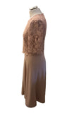 L.K.BENNETT BLUSH PINK LACE BODICE OVERLAY MIDI DRESS SIZE 10