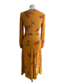 & OTHER STORIES MUSTARD LONG SLEEVED A-LINE MIDI DRESS  SIZE 34 UK6