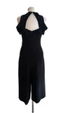 WHISTLES MIA BLACK FRILLED NECK COLD SHOULDER CROPPED LEG JUMPSUIT SIZE 8