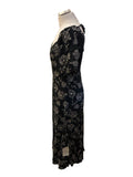 BRAND NEW NOBODY’S CHILD BLACK CALLIE MIDI FLORAL PRINT DRESS  SIZE 10