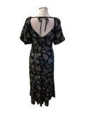 BRAND NEW NOBODY’S CHILD BLACK CALLIE MIDI FLORAL PRINT DRESS  SIZE 10