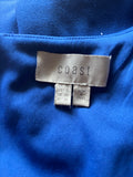 COAST ROYAL BLUE BOAT NECK BATWING CROPPED LEG BELTED JUMPSUIT  SIZE 10