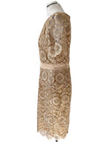 BRAND NEW ISABELLA SPECIAL OCCASION GOLD LACE SHIFT DRESS & JACKET SIZE 14