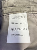 MARCCAIN GREEN COTTON & SILK TAPERED LEG TROUSERS SIZE 1 UK SIZE 10