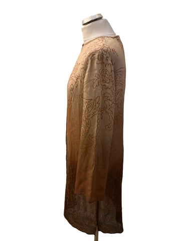 NITYA BROWN SHADES PRINT DUSTER COAT/ OVER TOP SIZE 12