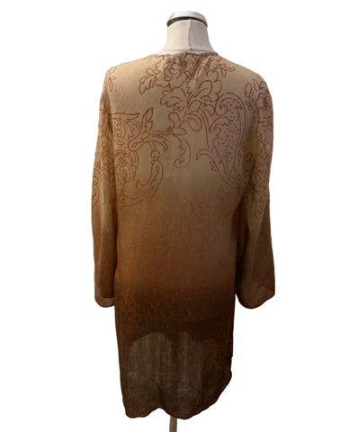 NITYA BROWN SHADES PRINT DUSTER COAT/ OVER TOP SIZE 12