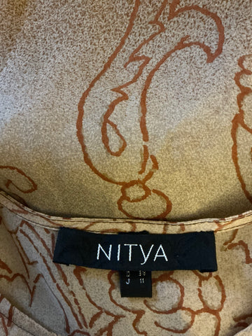 NITYA BROWN SHADES PRINT DUSTER COAT/ OVER TOP SIZE 12