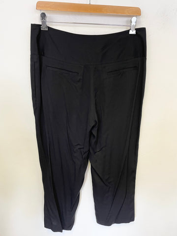 COAST BLACK SILK PLEATED FRONT TAPERED LEG CROPPED TROUSERS SIZE 12
